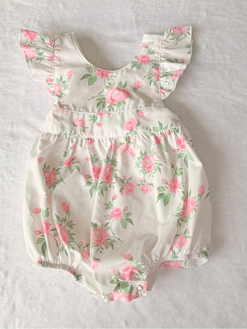 Sweet Dreams - Floral Pink & White Baby Girls' Romper - 9 months